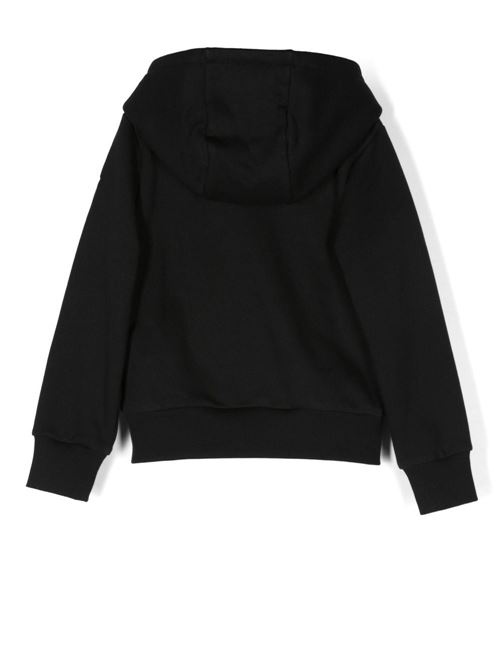 Felpa bambino imbottita con cappuccio colore nero con scritta logo MONCLER KIDS | H29548G00022809D2999